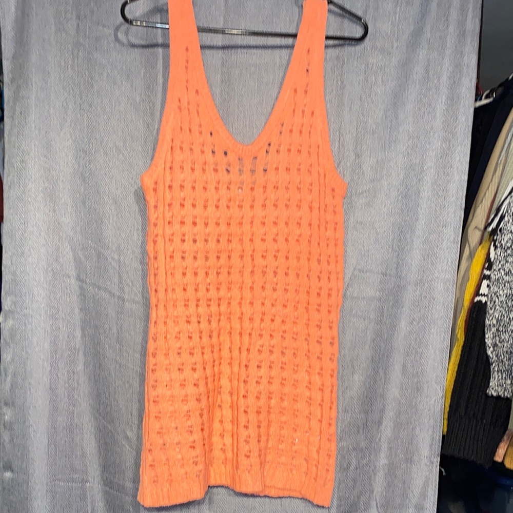 Orange Knit Swim Coverup